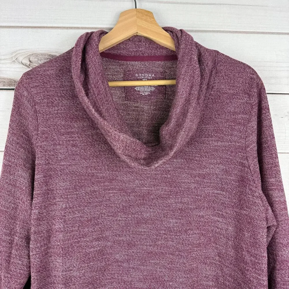 Sonoma Cowl‎ Neck Pullover Purple Size XL Pockets Womens
